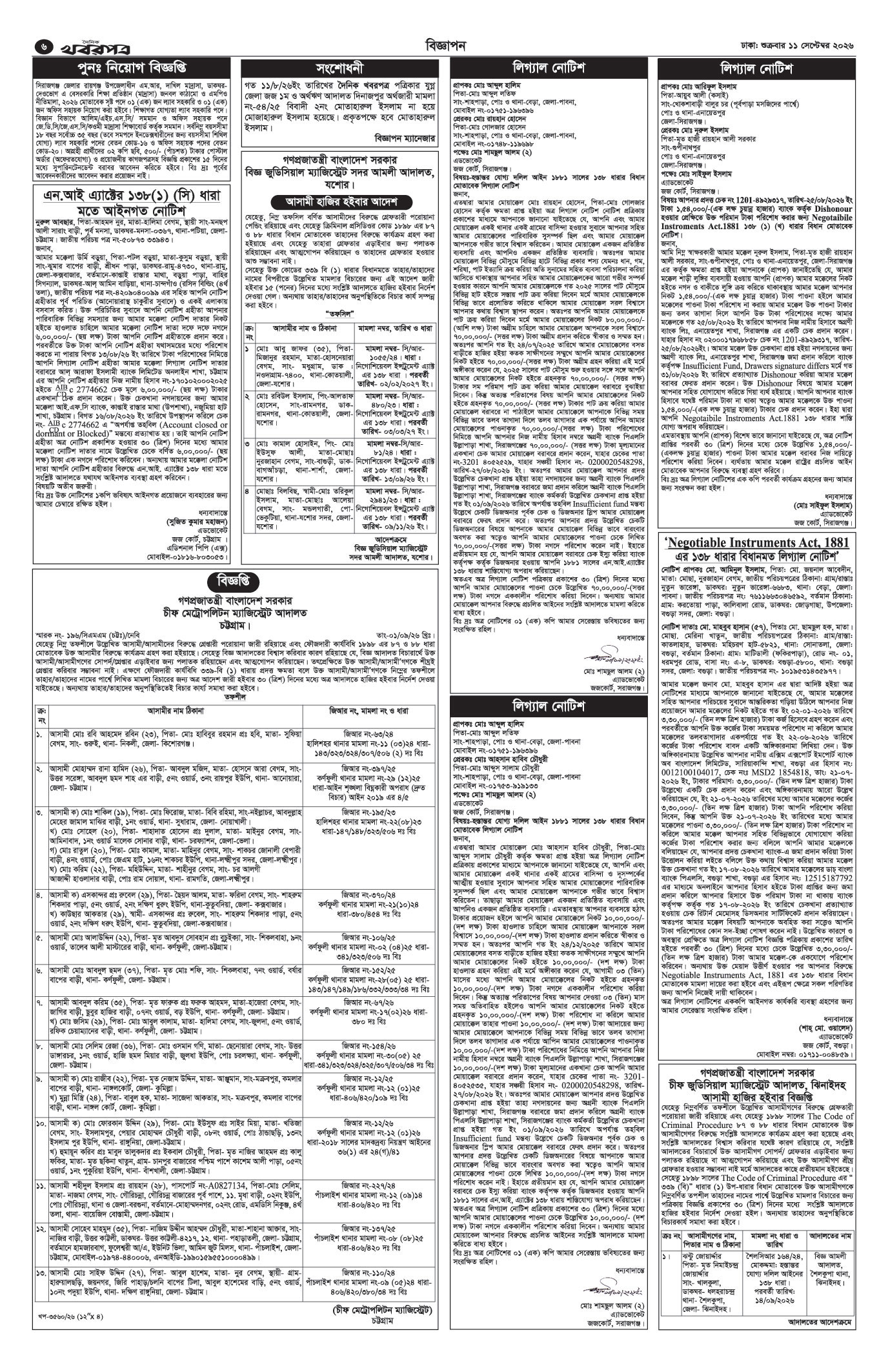 ষষ্ঠ পাতা