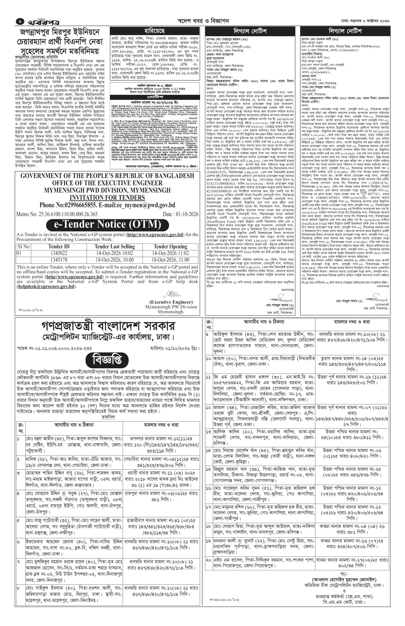 ষষ্ঠ পাতা