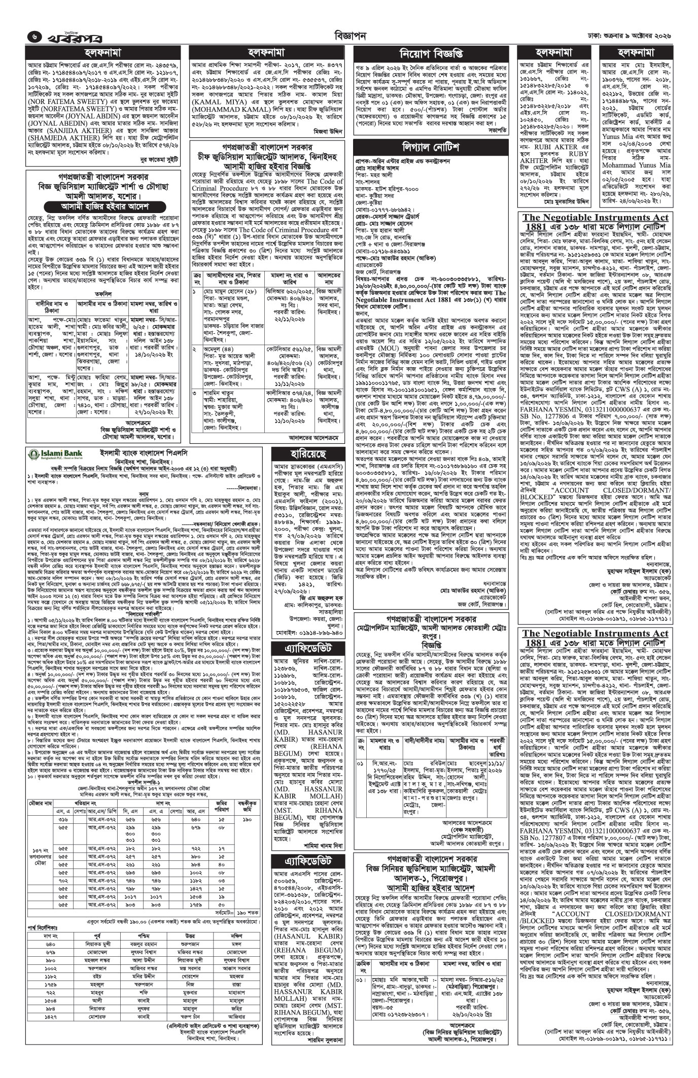 ষষ্ঠ পাতা