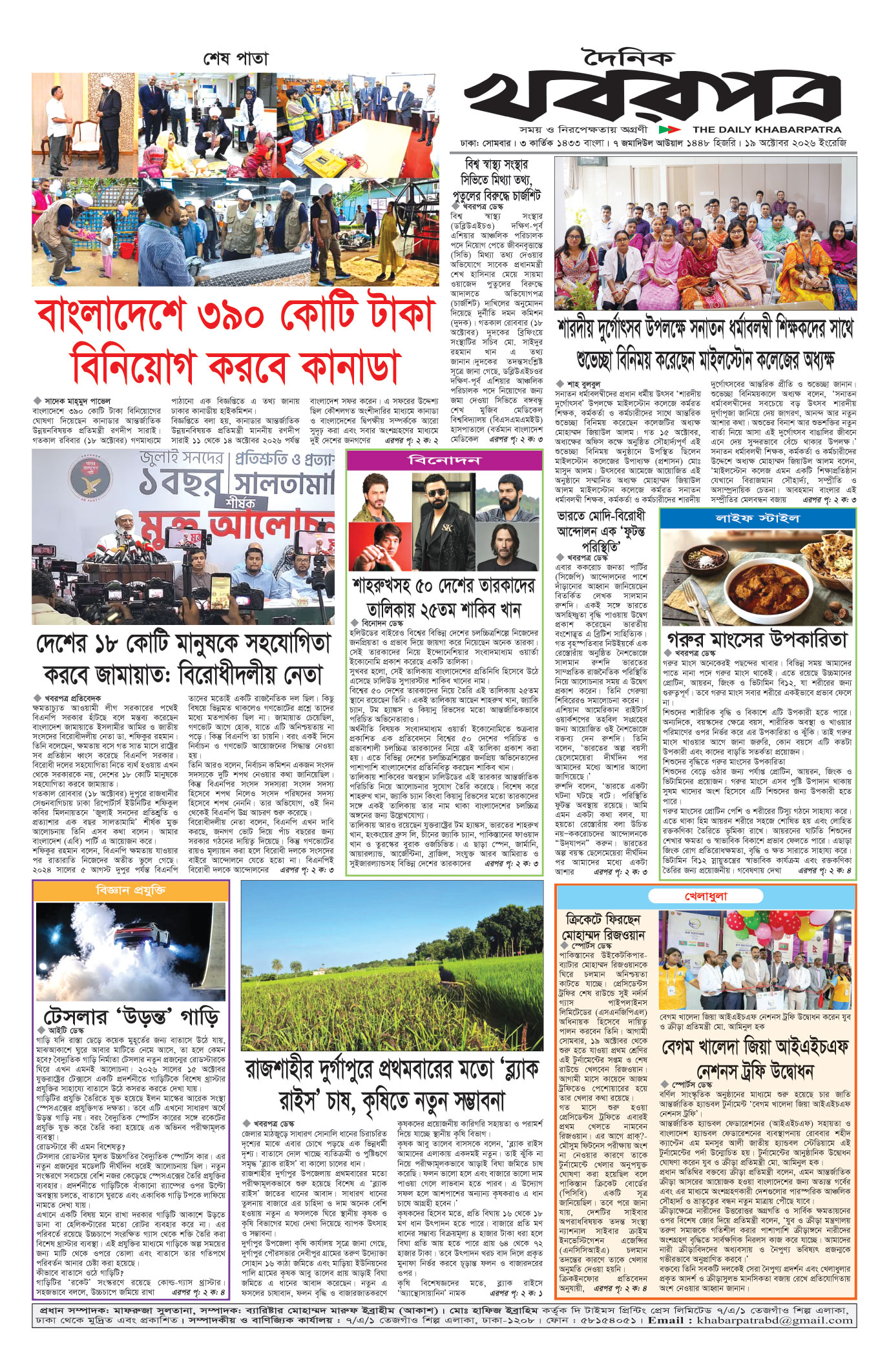 শেষের পাতা